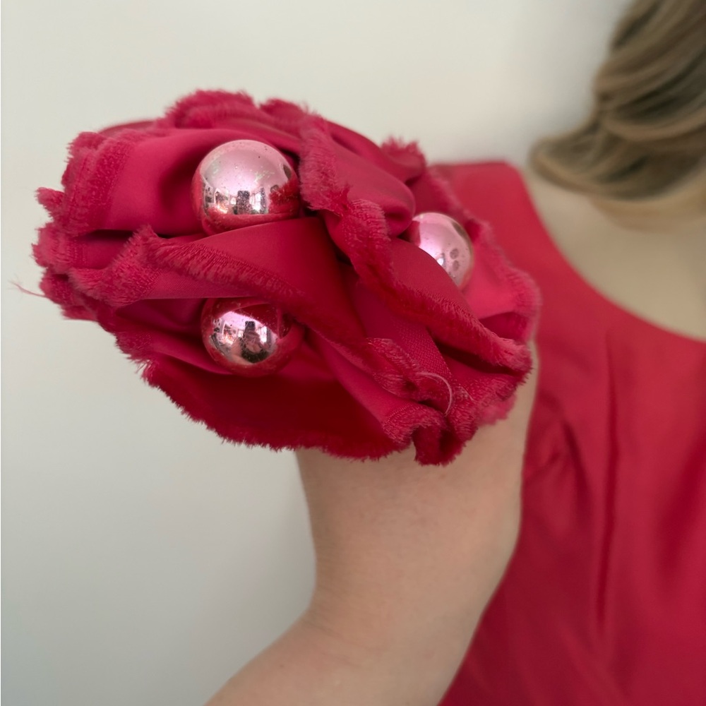 Vintage 50s Coral Pink Satin Suzy Perrette Style Bombshell Dress & Designer Hat - Picture 5 of 14
